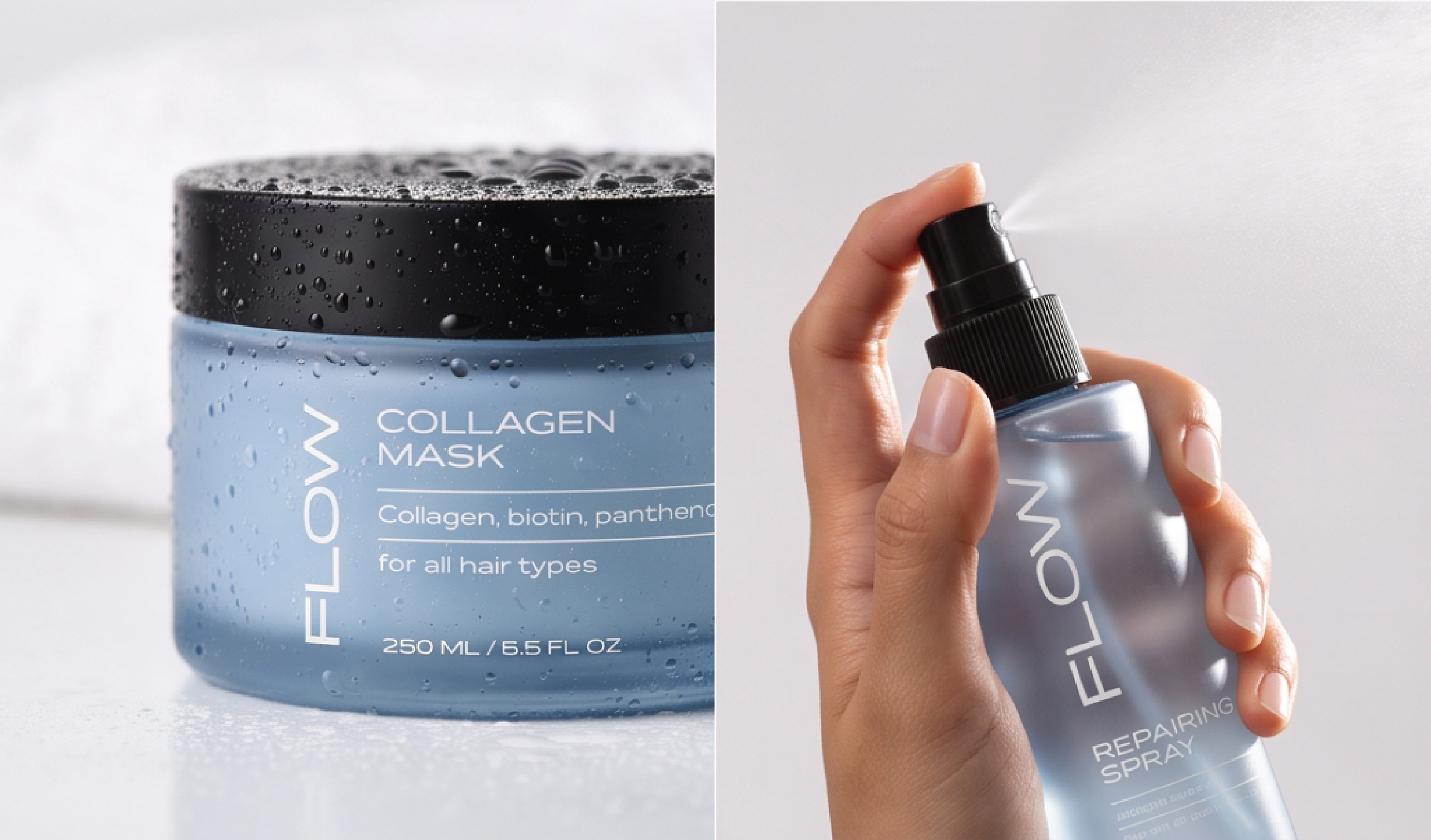 Flow hair care packaging